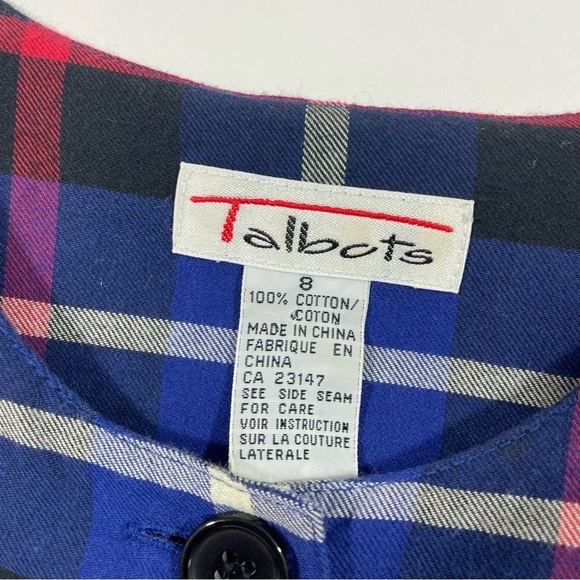 Vintage Talbots Plaid Long Sleeve Dress Empire Waist - Picture 5 of 5